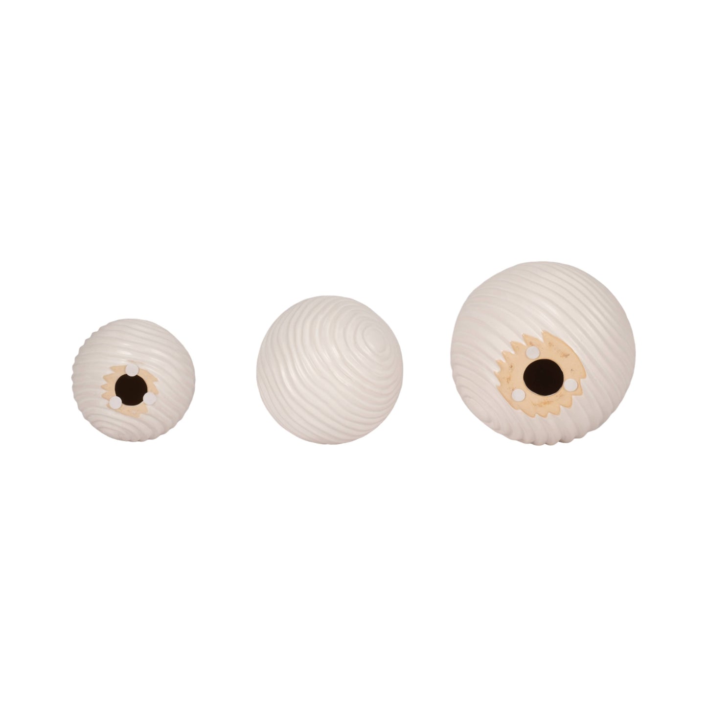 White Ceramic Round Ribbed, 4/5/6 in.