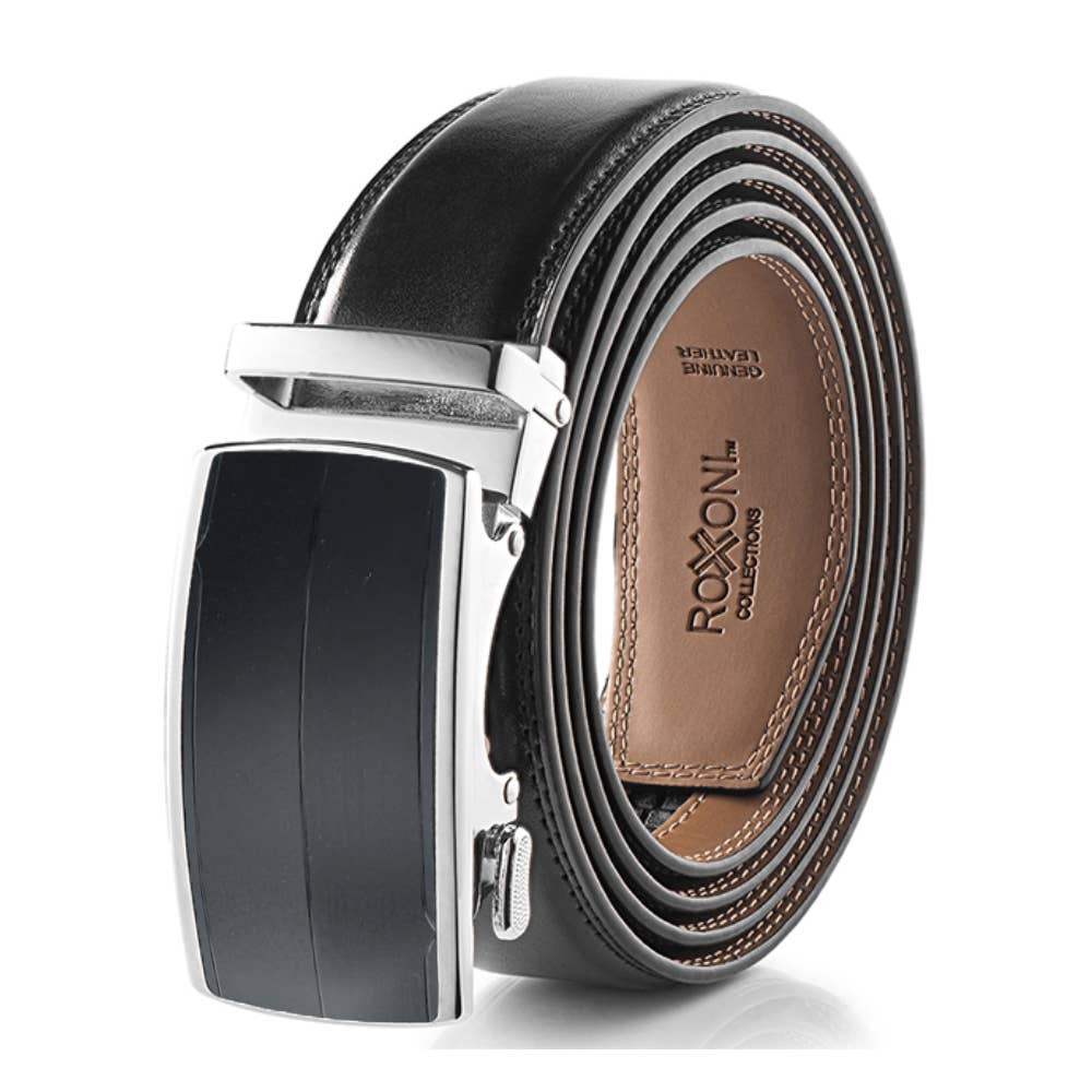 Men’s Genuine Leather Ratchet Belt with Automatic Buckle