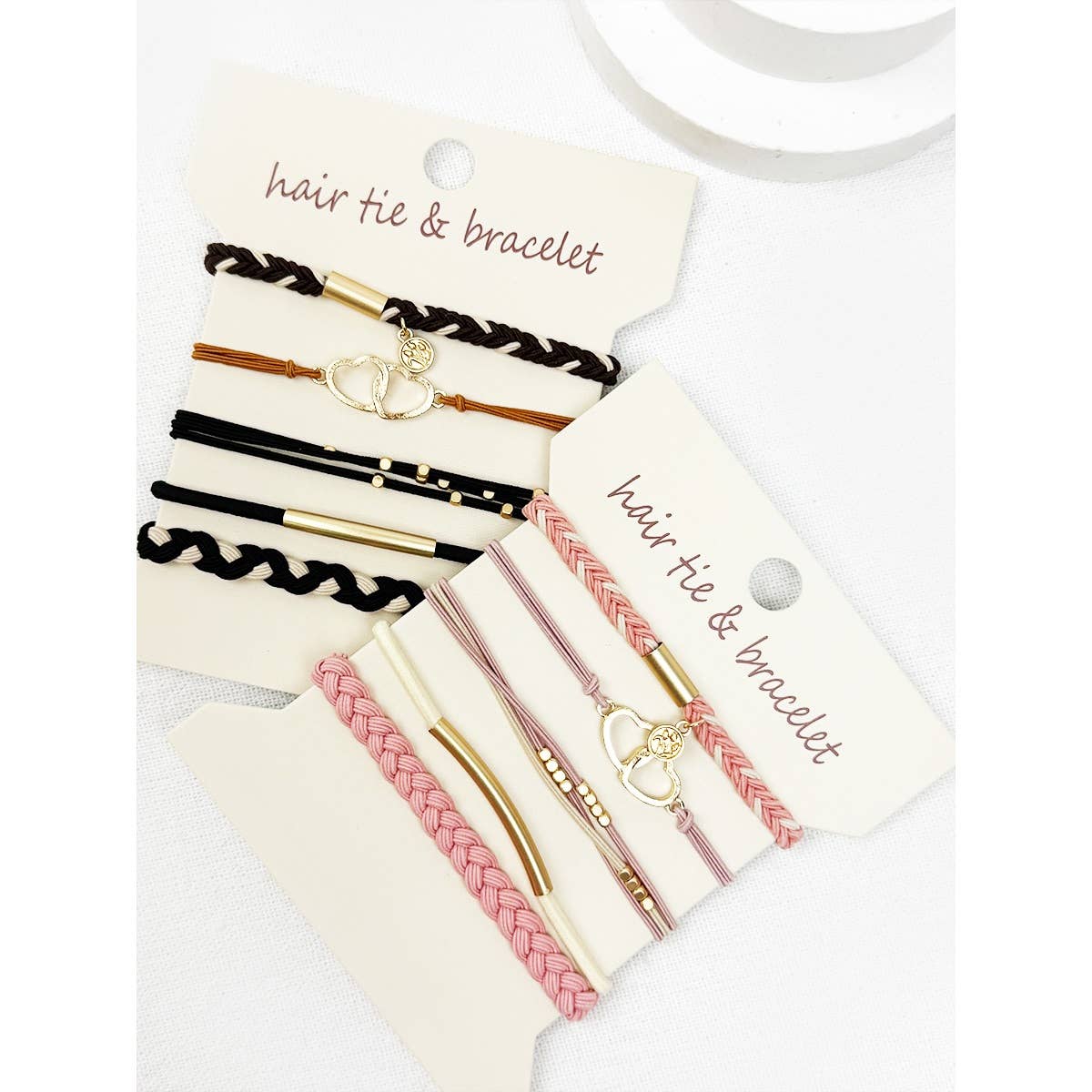 Boho Inspired HEART Theme Hair Tie Bracelets