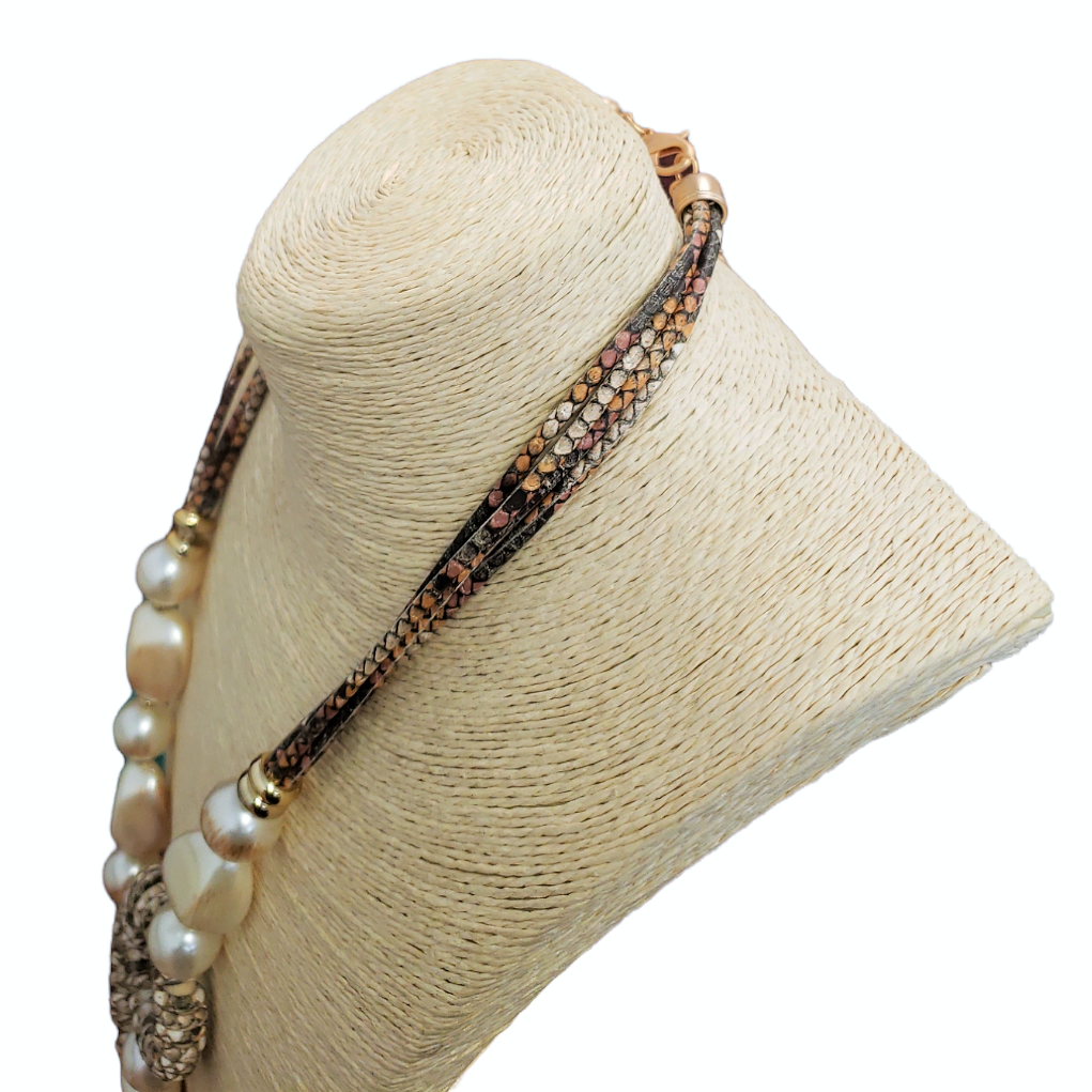 Western Cork & Pearl Necklace | Handmade Statement Jewelry by