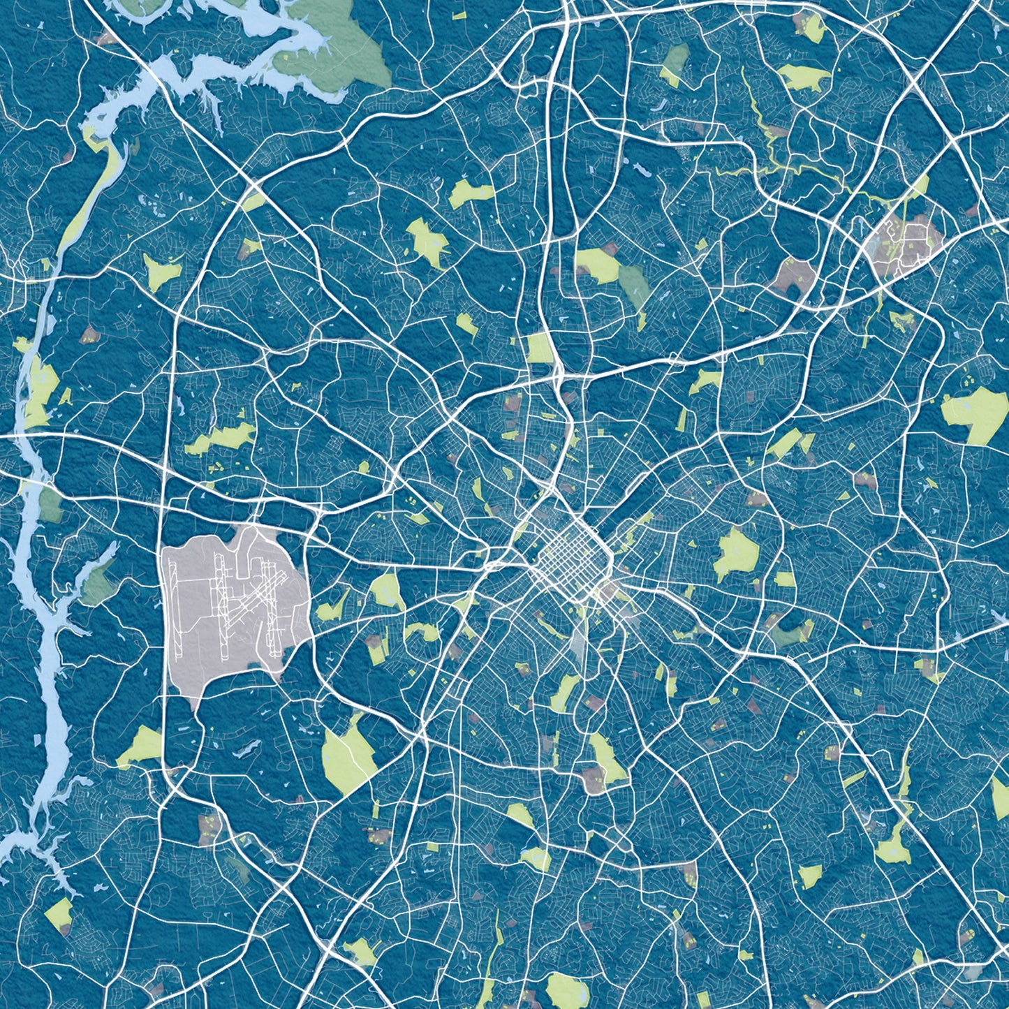 Charlotte North Carolina Map Art Tile - Ceramic Tile Sign