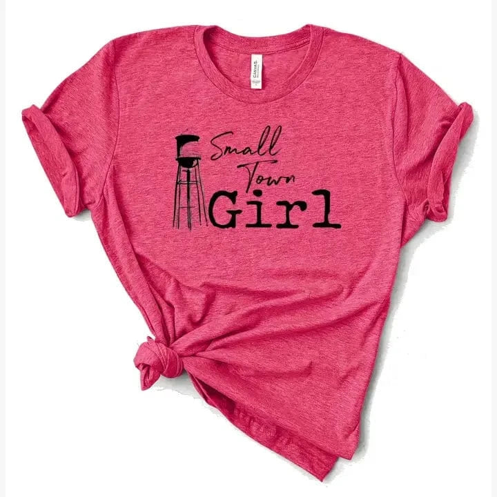 SMALL TOWN GIRL HEATHER RASPBERRY SALE T-SHIRT – Sip and Shop Cafe