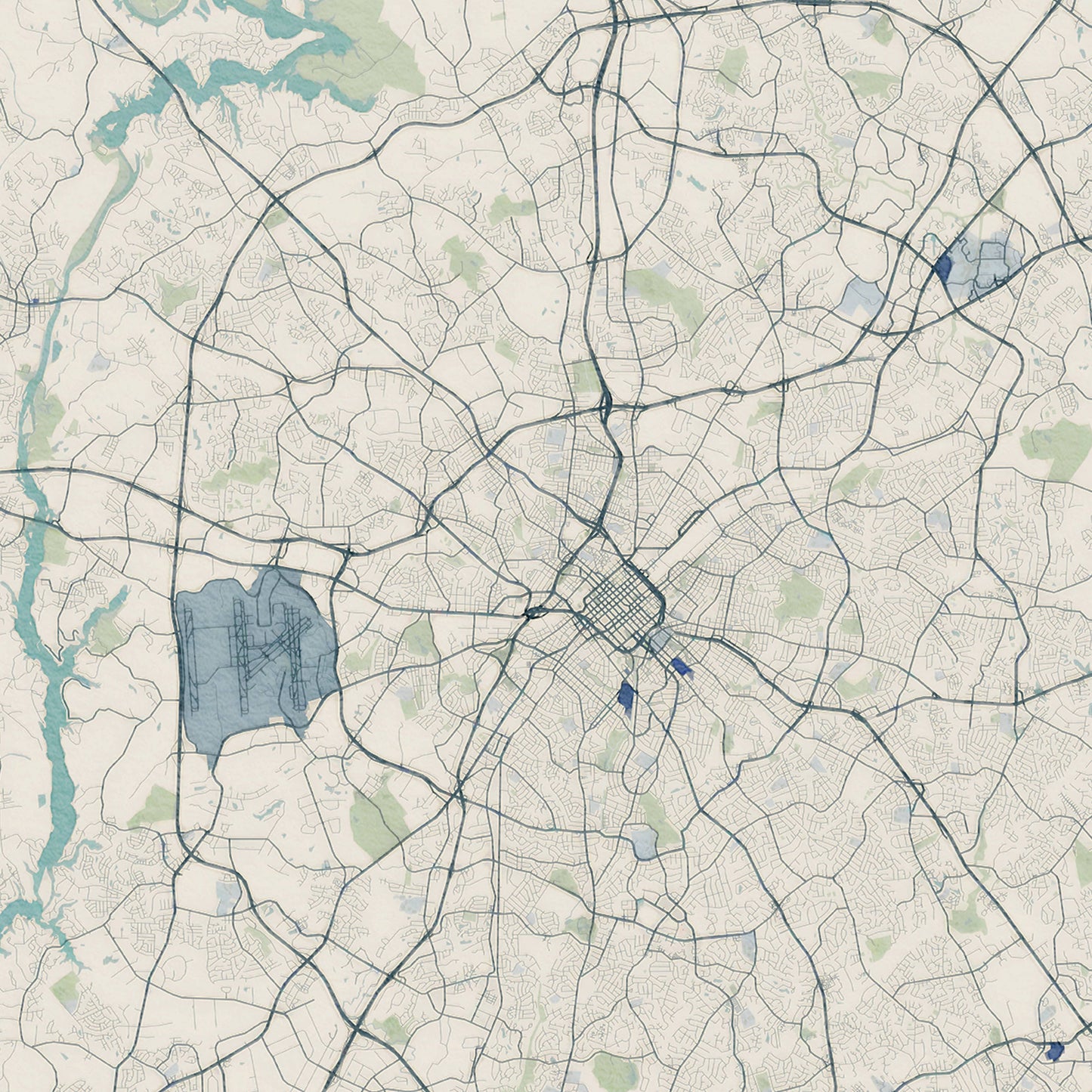 Charlotte North Carolina Map Art Tile - Ceramic Tile Sign