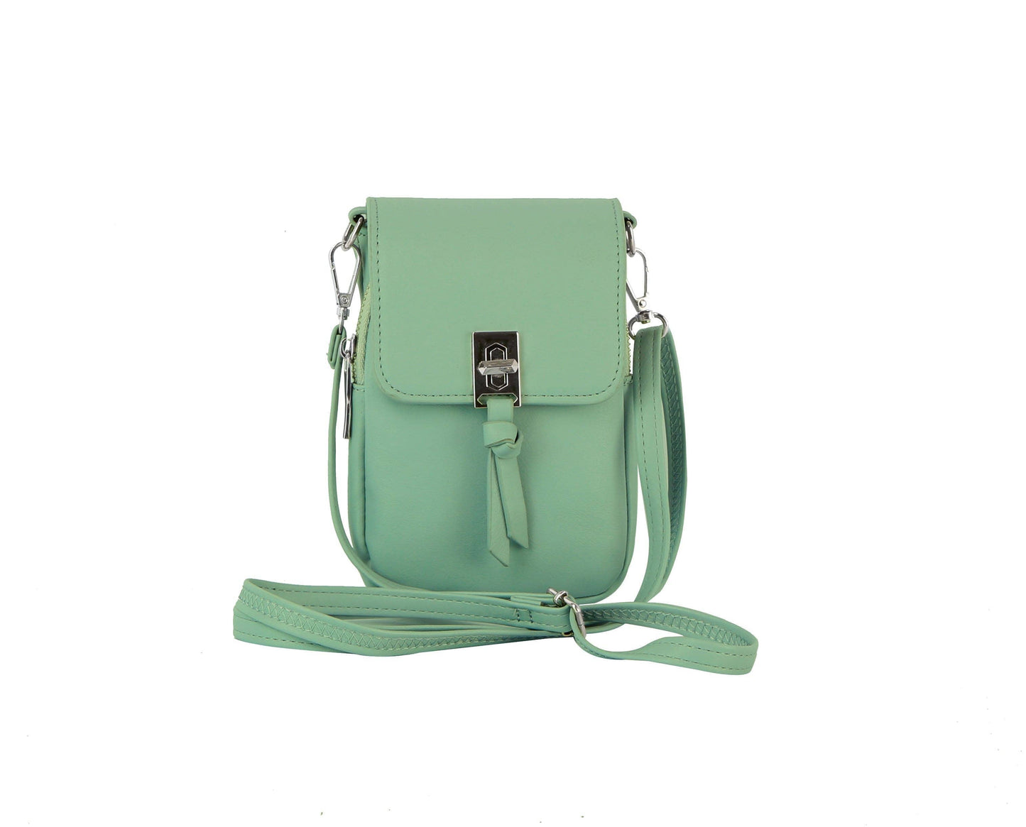 Metal closure phone crossbody