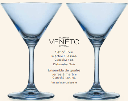 Set of Four Veneto Martini Glasses
