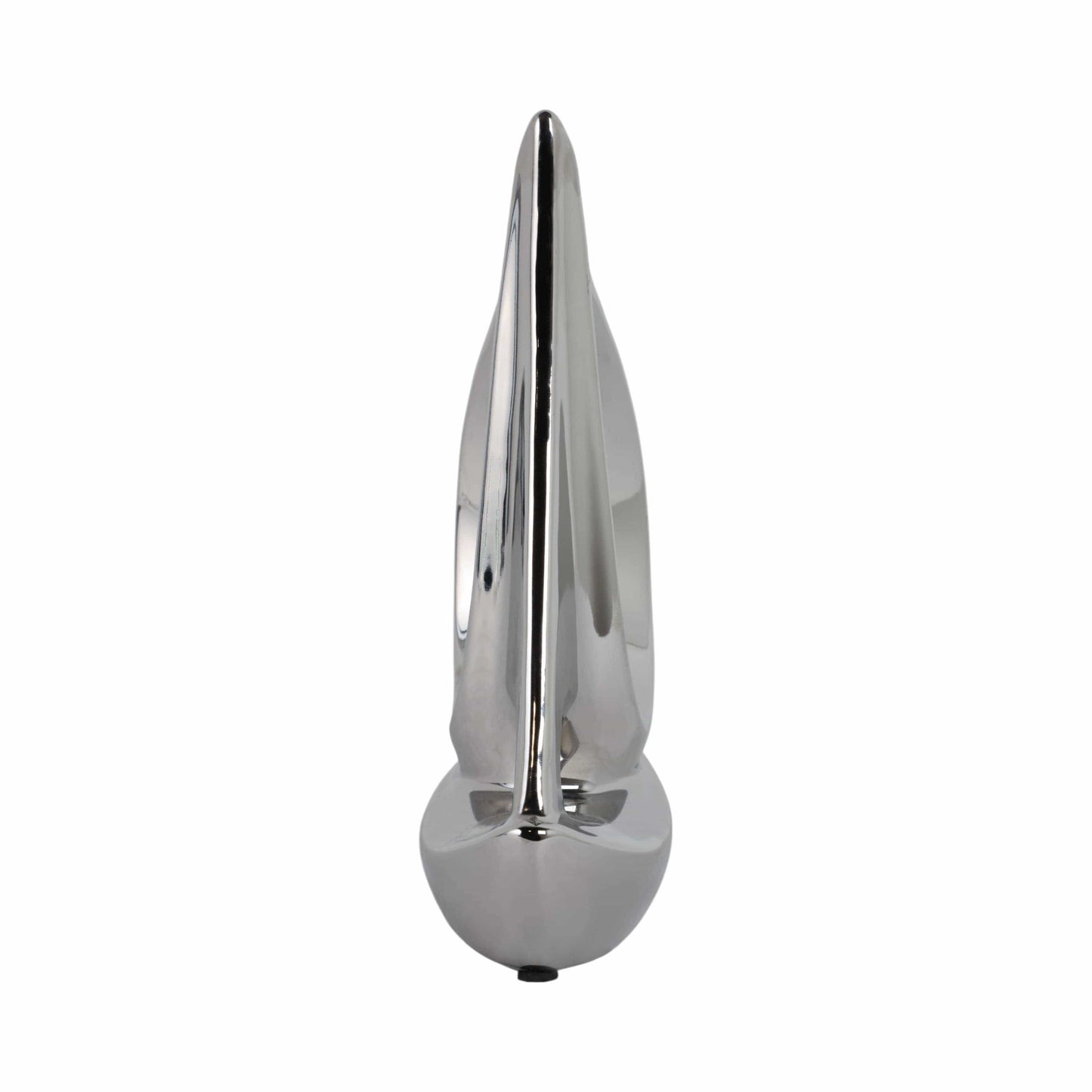 Ceramic Coastal Sailboat Sculpture Decor - Silver, 8 in.
