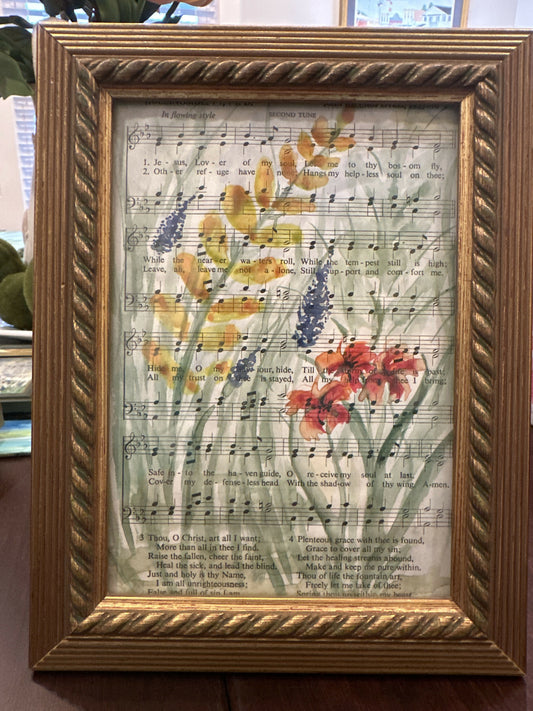 7x9 Gold framed Hymn