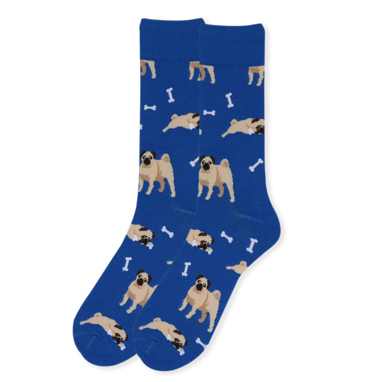 Mens Pug Socks Life is Socks Mend Crew Socks