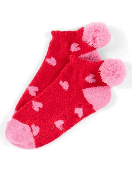 Heart Pom Pom Socks