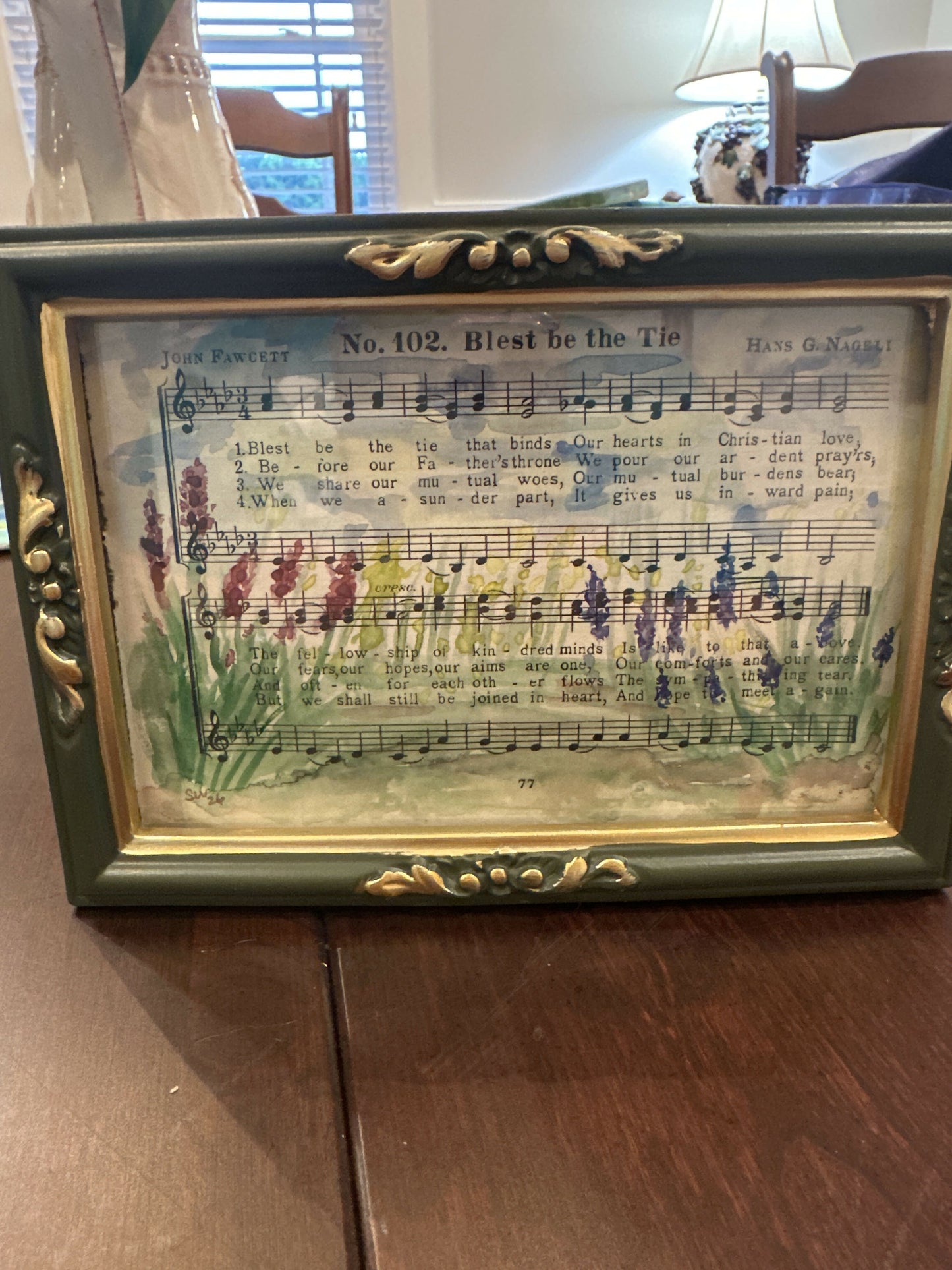 4x6 Green Framed Hymn