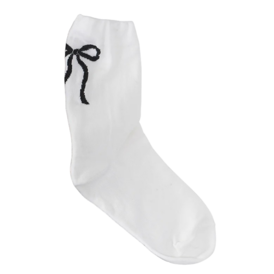 White Bow Socks Life is Socks