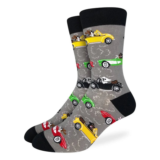 Mens Cars Socks - Dogs Driving Socks