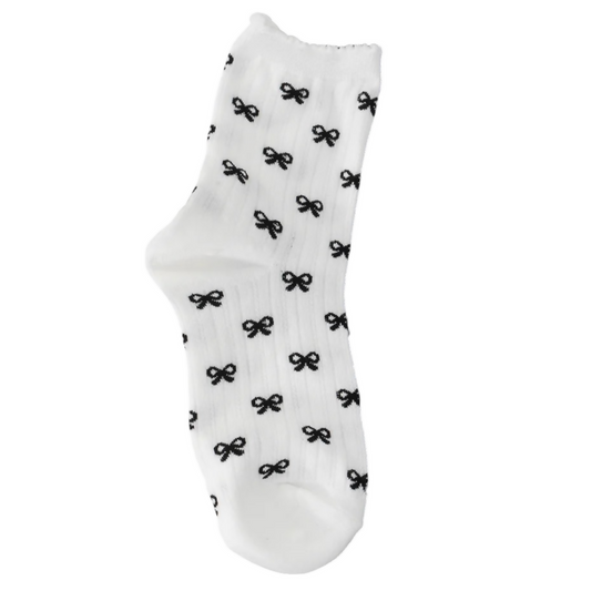 Small Bow Socks White Life is Socks-Photoroom