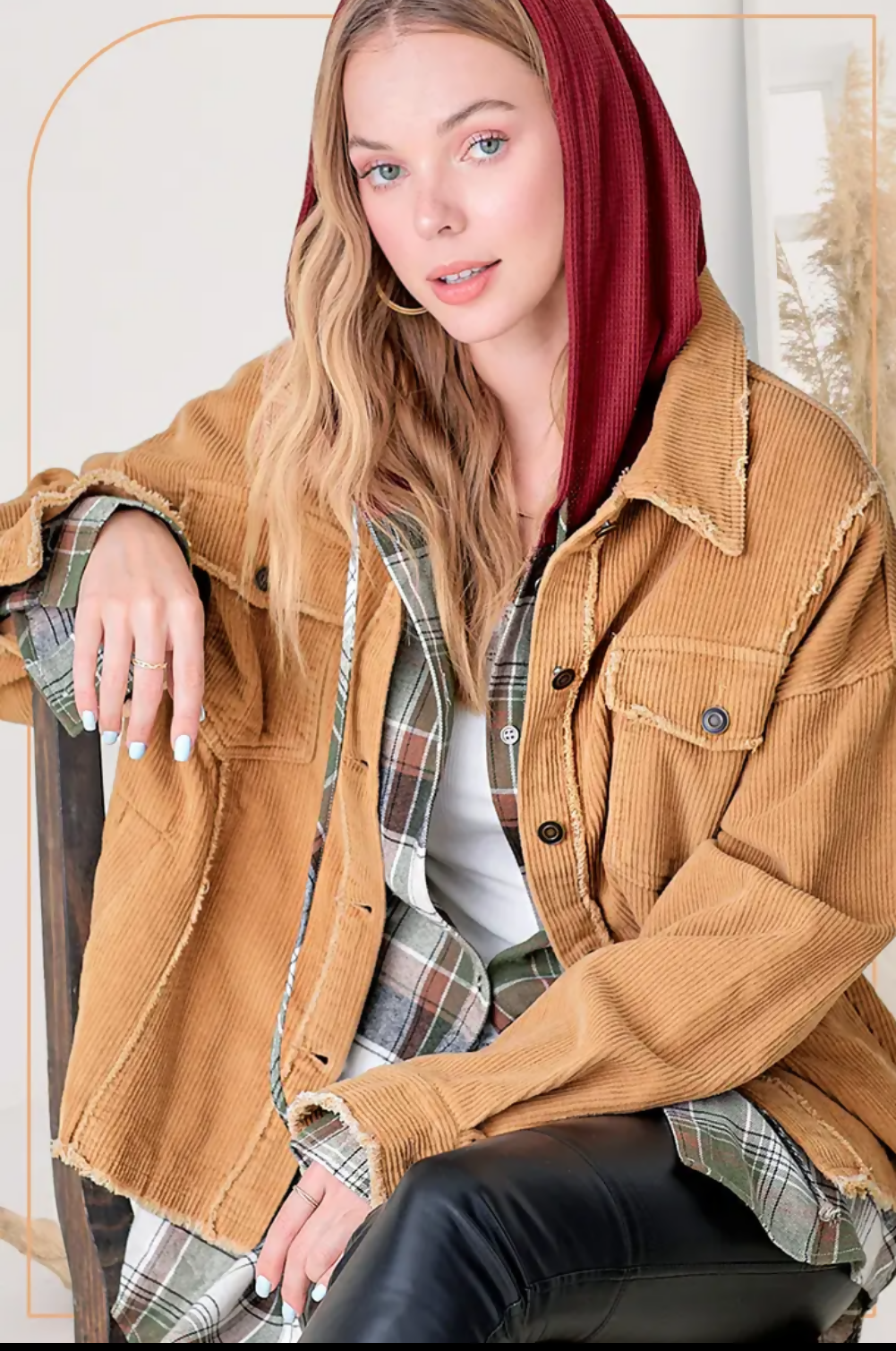 Corduroy Oversized Button Down Jacket