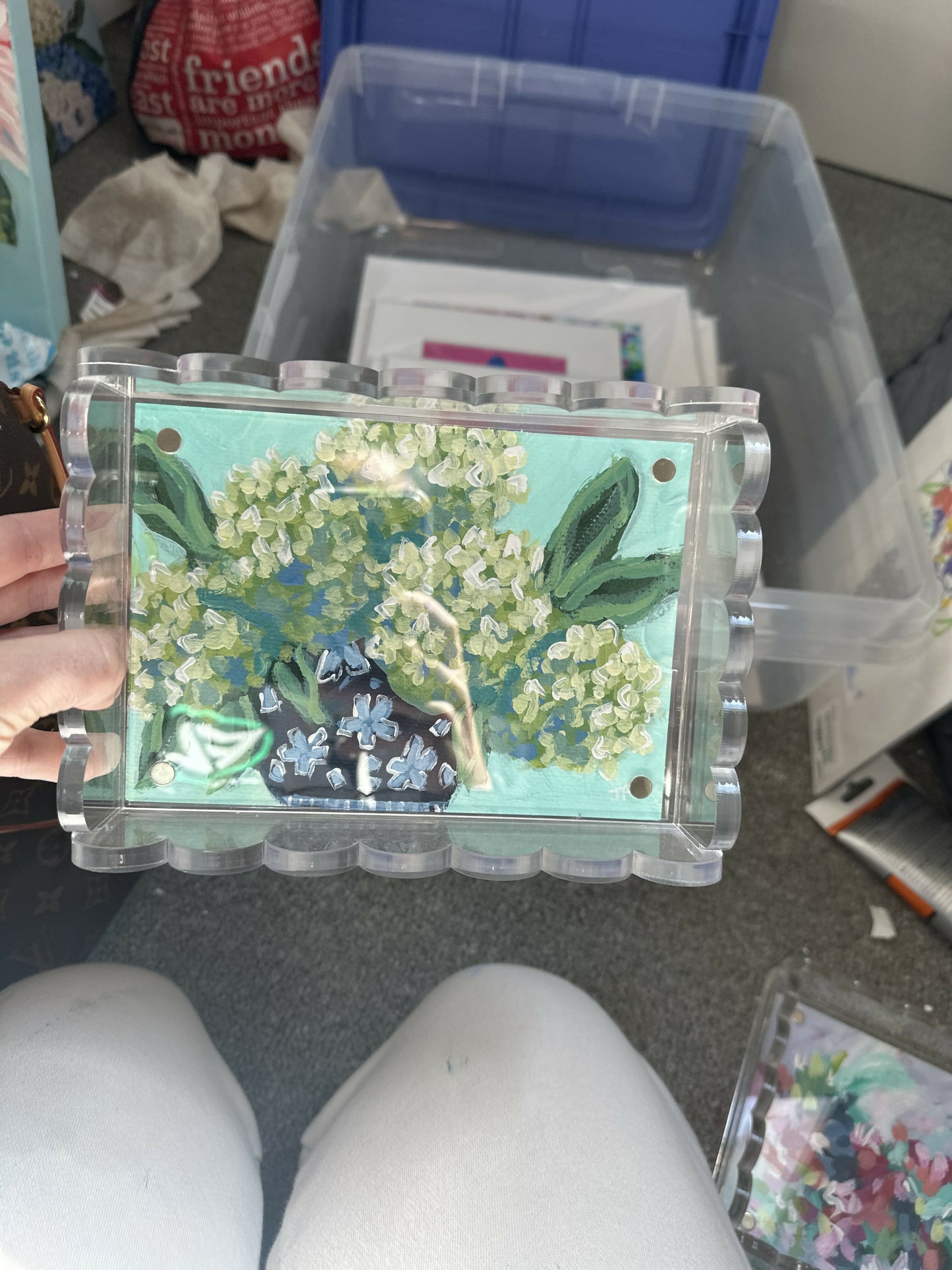 Tray with original painting