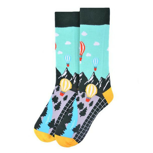 Hot air baloon mens crew socks