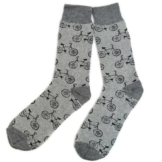 Mens Bicycle Socks Mens Bike Socks Mens Gray Crew Socks Life is Socks Gift for Biker Gift for Bicyclist Bicycle Gift