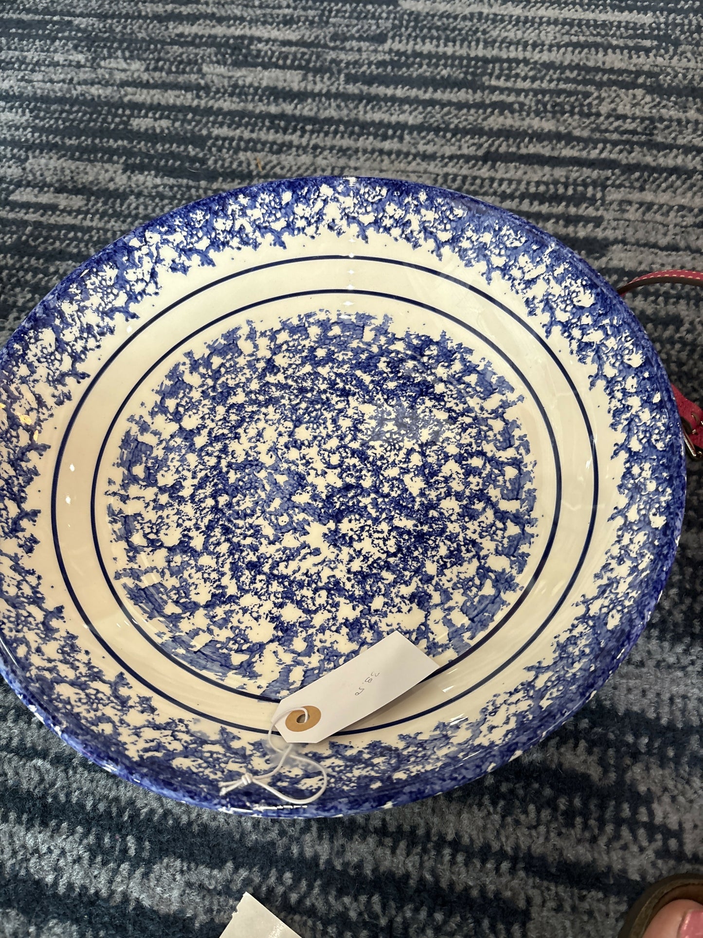 Blue spongeware bowll
