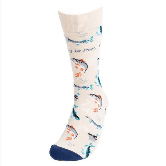 Keeping it Reel Mens Fishing Socks Life is Socks Tan